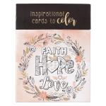 CBX 010 Boxed Coloring Cards - Faith Hope Love